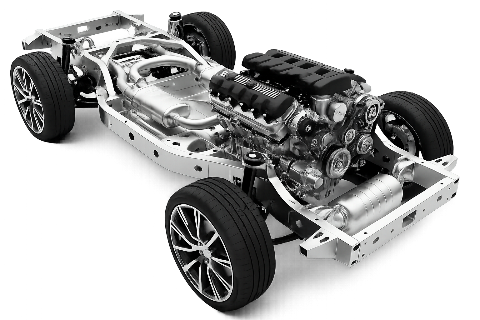 Vehicle powertrain — engine, transmission, and drive axle